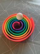 Dëna regnbue i silikone - neonfarver - 6 dele - Billede 1