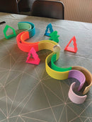 Dëna regnbue i silikone - neonfarver - 6 dele - Billede 1