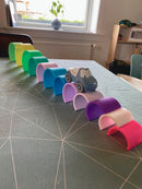 Dëna regnbue i silikone - neonfarver - 6 dele - Billede 1