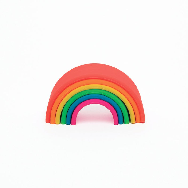 Dëna regnbue i silikone - neonfarver - 6 dele - Billede 1