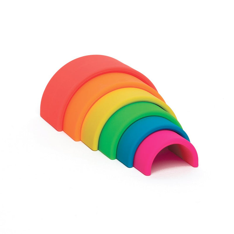 Dëna regnbue i silikone - neonfarver - 6 dele - Billede 1
