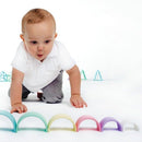 Dëna regnbue i silikone - pastelfarver - 6 dele - Billede 1