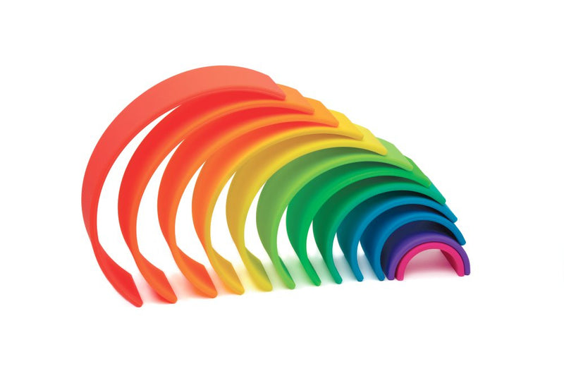 Dëna regnbue i silikone - neonfarver - 12 dele - Billede 1