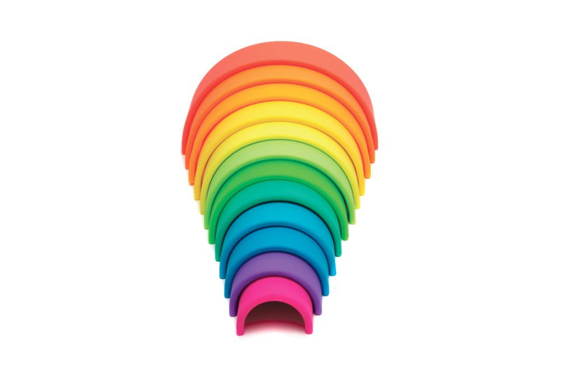 Dëna regnbue i silikone - neonfarver - 12 dele - Billede 1
