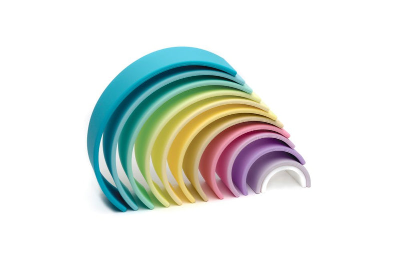 Dëna stor regnbue i silikone - pastelfarver - 12 dele - Billede 1