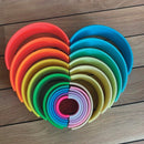 Dëna stor regnbue i silikone - pastelfarver - 12 dele - Billede 1