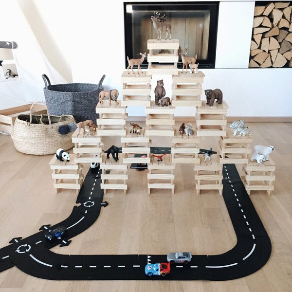 Vejbane i gummi - Landevej - 16 dele - Waytoplay - Fra 3 år - Billede 1