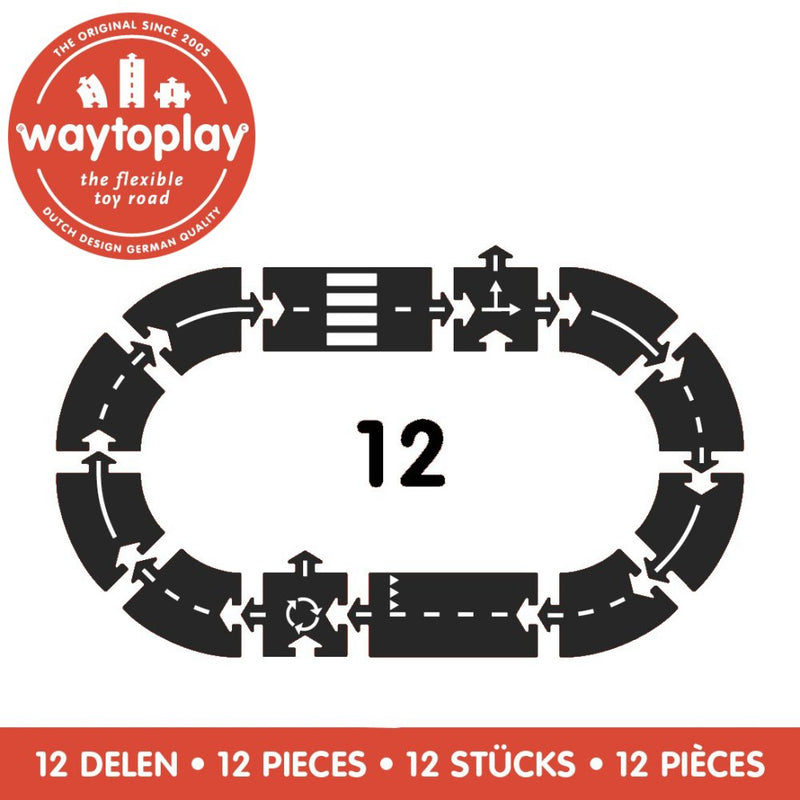 Vejbane i gummi - Ringvej - 12 dele - Waytoplay - Fra 3 år - Billede 1