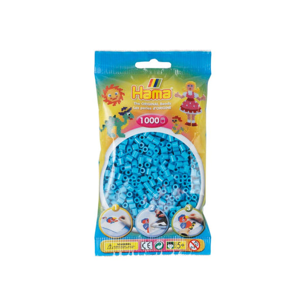 Hama midi perler 1000 stk azurblå - Billede 1