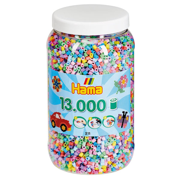 Hama midi perler 13.000 stk pastel mix - Billede 1