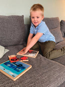 Nathan træpuslespil - Sæt med 4 stk - Køretøjer - fra 3 år. - Billede 1