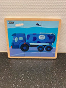 Nathan træpuslespil - Sæt med 4 stk - Køretøjer - fra 3 år. - Billede 1