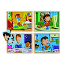 Nathan træpuslespil - Sæt med 4 stk - Min dag - fra 3 år. - Billede 1