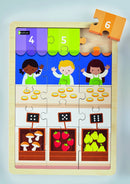 Nathan træpuslespil - Sæt med 2 stk - Tal & Mængder - fra 3 år. - Billede 1