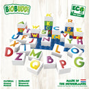 BiOBUDDi Naturlige Byggeklodser med Bogstaver - 36 dele - fra 18 mdr. - Billede 1