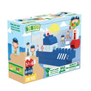 BiOBUDDi Miljøvenlige Byggeklodser - Politibåd - 28 dele. - Billede 1