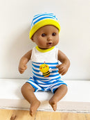 Dukke - 26 cm - Nyfødt Dreng - Afrikansk. - Billede 1