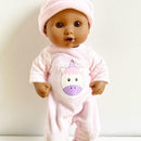 Dukketøj - 25-31 cm - Lyserød sovedragt inkl. hue - Fra 3 år. - Billede 1