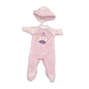 Dukketøj - 25-31 cm - Lyserød sovedragt inkl. hue - Fra 3 år. - Billede 1