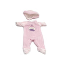 Dukketøj - 25-31 cm - Lyserød sovedragt inkl. hue - Fra 3 år. - Billede 1