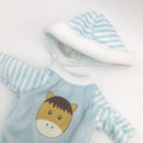 Dukketøj - 25-31 cm - Lyseblå sovedragt inkl. hue - Fra 3 år. - Billede 1