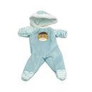 Dukketøj - 25-31 cm - Lyseblå sovedragt inkl. hue - Fra 3 år. - Billede 1