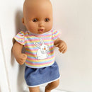 Dukketøj - 25-31 cm - T-shirt & nederdel - Fra 3 år. - Billede 1