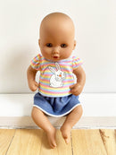 Dukketøj - 25-31 cm - T-shirt & nederdel - Fra 3 år. - Billede 1