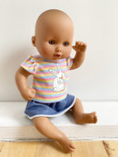 Dukketøj - 25-31 cm - T-shirt & nederdel - Fra 3 år. - Billede 1