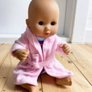 Dukketøj - 25-31 cm - Lyserød badekåbe - Fra 3 år. - Billede 1
