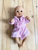 Dukketøj - 25-31 cm - Lyserød badekåbe - Fra 3 år. - Billede 1
