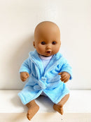Dukketøj - 25-31 cm - Lyseblå badekåbe - Fra 3 år. - Billede 1