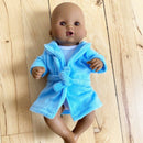 Dukketøj - 25-31 cm - Lyseblå badekåbe - Fra 3 år. - Billede 1