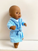 Dukketøj - 25-31 cm - Lyseblå badekåbe - Fra 3 år. - Billede 1