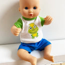 Dukketøj - 25-31 cm - T-shirt & shorts - Fra 3 år. - Billede 1