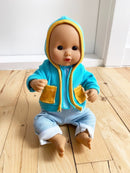 Dukketøj - 25-31 cm - Hættetrøje, Top & bukser - Fra 3 år. - Billede 1