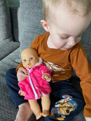 Dukketøj - 32-37 cm - Pink Vinterjakke - Fra 3 år. - Billede 1