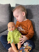 Dukketøj - 32-37 cm - Grøn Vinterjakke - Fra 3 år. - Billede 1