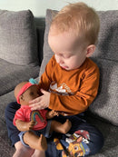 Dukketøj - 32-37 cm - T-shirt, shorts & pandebånd - Fra 3 år. - Billede 1