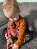 Dukketøj - 32-37 cm - T-shirt, shorts & pandebånd - Fra 3 år. - Billede 1