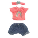 Dukketøj - 32-37 cm - T-shirt, shorts & pandebånd - Fra 3 år. - Billede 1