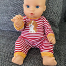 Dukketøj - 32-37 cm - Rødstribet pyjamas - Fra 3 år. - Billede 1