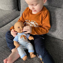 Dukketøj - 32-37 cm - Blåstribet pyjamas - Fra 3 år. - Billede 1