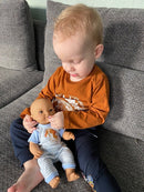 Dukketøj - 32-37 cm - Blåstribet pyjamas - Fra 3 år. - Billede 1