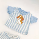 Dukketøj - 32-37 cm - Blåstribet pyjamas - Fra 3 år. - Billede 1