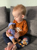 Dukketøj - 32-37 cm - T-shirt, shorts & cap - Fra 3 år. - Billede 1