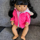 Dukketøj - 38-41 cm - Pink Vinterjakke - Fra 3 år. - Billede 1