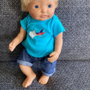 Dukketøj - 38-41 cm - T-shirt & shorts - Fra 3 år. - Billede 1