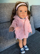 Dukketøj - 42-46 cm - Lyserød regnjakke - Fra 3 år. - Billede 1