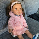 Dukketøj - 42-46 cm - Lyserød regnjakke - Fra 3 år. - Billede 1